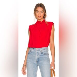 Amanda Uprichard Sleeveless Fabienne Top in Crimson size Medium